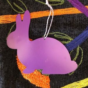 Purple, tan cut out Easter bunny/rabbit shape
